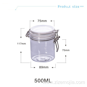 Empty transparent PET plastic cream jar